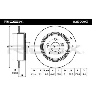 Disque de frein pour CHRYSLER, DODGE- 5085641AA 5085641AB