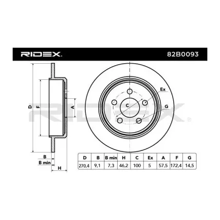 Disque de frein pour CHRYSLER, DODGE- 5085641AA 5085641AB