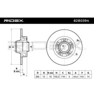 Disque de frein pour NISSAN, OPEL, RENAULT, VAUXHALL- 91159916, 911624212, 91166212, 93161254 93850649