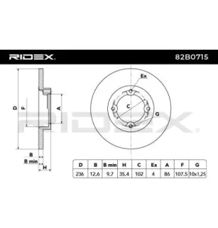 Disque de frein pour DAEWOO- 96254392, 96284392, 96320531 96455424