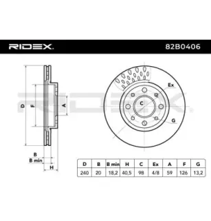 Disque de frein pour FIAT, FORD- 1541803, 1541806 9S511125DA