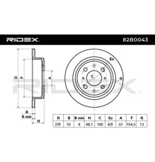 Disco freno per ACURA, HONDA, ROVER- EGP1254 GBD90817