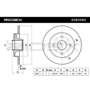 Disque de frein pour CITROËN, OPEL, OSCA, PEUGEOT VAUXHALL- 424932