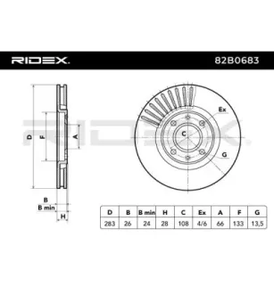 Disque de frein pour CITROËN, CITROËN/PEUGEOT, PEUGEOT, PEUGEOT (DF-PSA)- 4246L8, 4246N0 4246R7
