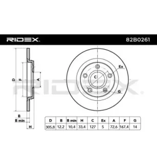 Disque de frein pour AUDI, CHRYSLER, DODGE, FIAT, SEAT, SKODA, VW- 7B0615601A 7B0615601B