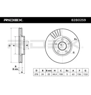 Disco freno per FORD- 1361298, 1361300, 2T141125CA, 2T141125CB, 2T141125CC