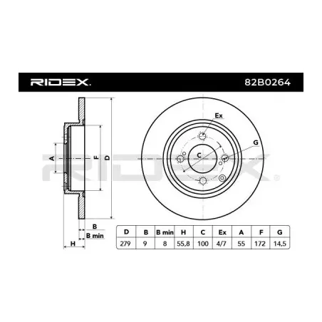 Disque de frein pour TOYOTA- 4243102080, 4243102081, 4243102082 42431YZZAC