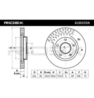 Disque de frein pour DODGE, MITSUBISHI- 4615A115, 4615A190, MN116329 MN116330