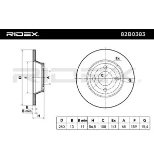 Disque de frein pour AUDI- 8A0615301 8A0615301D