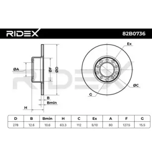 Disque de frein pour MERCEDES-BENZ- 1144210012, 1154211412, 1234200072, 1234210012, A1144210012