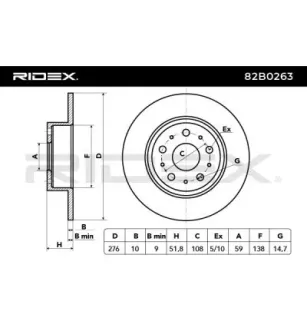 Disque de frein pour ALFA ROMEO, LANCIA- 0000060814646, 71739570 82488240