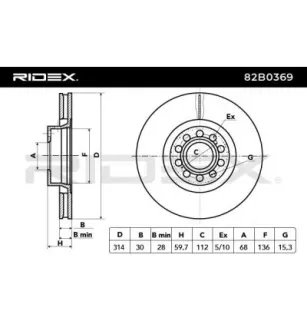 Disque de frein pour AUDI, ROVER, VAG VW- 441615301AA