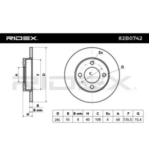 Disque de frein pour AUDI- 853615601 8A0615601