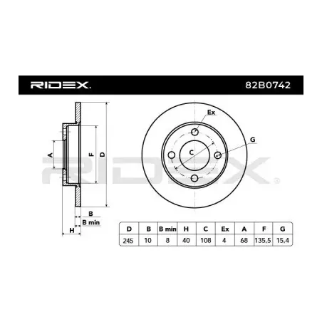 Disque de frein pour AUDI- 853615601 8A0615601