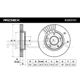 Disque de frein pour HYUNDAI- 5171226000, 517123B000 517123B000AT