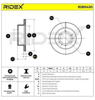 Disque de frein pour NISSAN- 4320605J03, 4320605J04 43206VB000