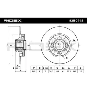 Disque de frein pour CITROËN, DS, PEUGEOT- 1619238780, 424965 424966