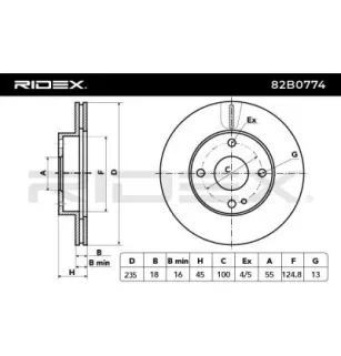 Disco freno per MAZDA- B25Y3325XB, B25Y3325XC, B25Y3325XD, B4583325XC, B4583325XD, NA013325A, NA013325X