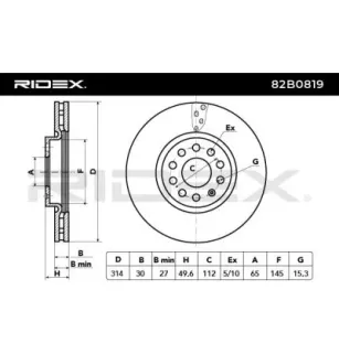 Disque de frein pour AUDI, AUDI (FAW), IME, KAROSA, LEYLAND, SEAT, SKODA, SKODA (SVW), VW, VW (FAW) VW (SVW)- 3QD615301