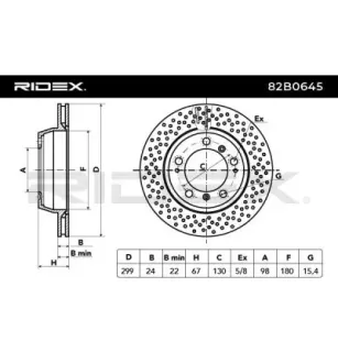 Disque de frein pour PORSCHE- 98635240301, 98735240300 98735240301