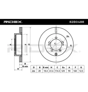 Disco de freno para MITSUBISHI-MB895202 MR128661