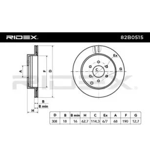 Disco de freio para NISSAN-43206EA000, 43206EB300 43206EB30A