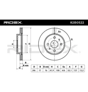 Disque de frein pour DAIHATSU, SUBARU, TOYOTA- 4351297402 43512B1110