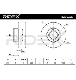 Disque de frein pour BEDFORD, OPEL, VAUXHALL- 569013, 569041, 8982484, 90065903 90272326