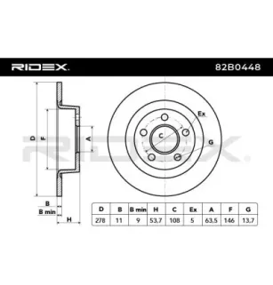 Disque de frein pour FORD- 1362867, 1362868, 2T142A315AA, 2T142A315AB, 2T142A315AC, 2T142A315BA, 2T142A315BB, 2T142A315BC