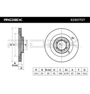 Disco de freno para MITSUBISHI-MB699716