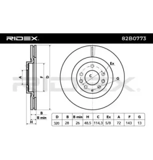 Disque de frein pour FORD USA, MAZDA- EH143325X, EH143325XA, L2323325XA, L2323325XB TD133325X