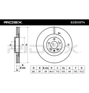 Disque de frein pour AUDI, VAG- 8E0615301K 8E0615301T