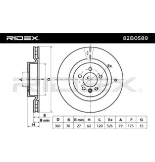 Brake disc for LAND ROVER, ROVER- LR038934, SDB000623 SDB000624
