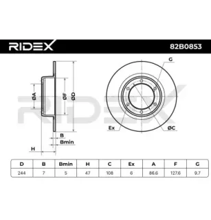 Disque de frein pour CITROËN- 95599322 AM45123
