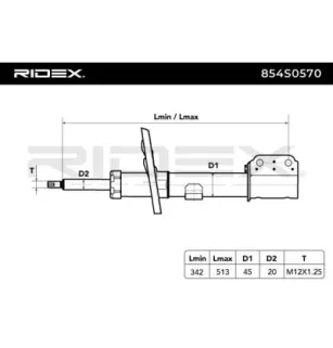 Amortisseur pour RENAULT- 543020808R, 543022134R, 543022511R, 543026122R, 543026988R, 543027411R, 543028609R