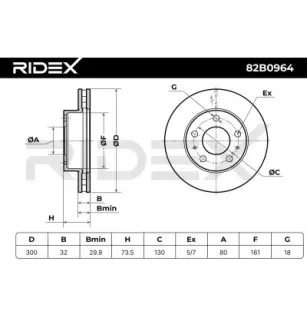 Disque de frein pour CITROËN, FIAT, PEUGEOT RAM- 68195026AA