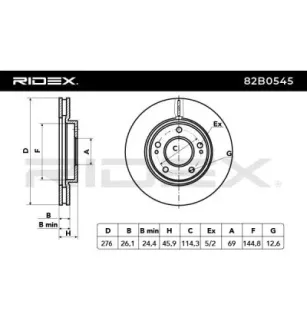 Disque de frein pour DODGE, MITSUBISHI- 4615A054, 4615A069, 4615A115, 4615A190, MN116329