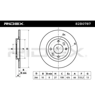 Disque de frein pour CITROËN, PEUGEOT- 1618859980, 424677, 424688, 4246A9, 4249C4, 95575080, 95661746 E169007