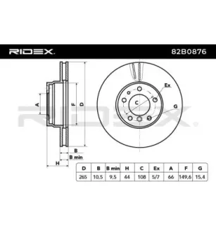 Disque de frein pour RENAULT- 7700800003, 7701201296, 7701204296, 7701205296, 7701205845 8481167