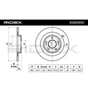 Disque de frein pour CITROËN, MITSUBISHI- 4615A125 4615A168