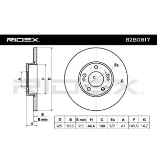 Disque de frein pour RENAULT- 7700800004, 7701204297, 7701205846 8671019317