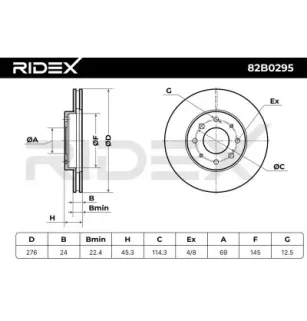 Disque de frein pour MITSUBISHI- MA387795, MB618340, MB895098, MB950886, MR389725 MR475331