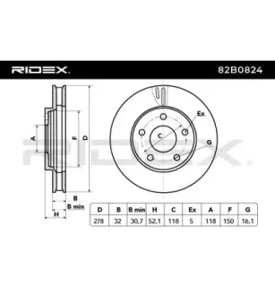 Disque de frein pour BUICK, CHEVROLET, GENERAL MOTORS, GMC, OLDSMOBILE, OPEL, PONTIAC, RENAULT TRUCKS, VAUXHALL VOLVO- 82196750