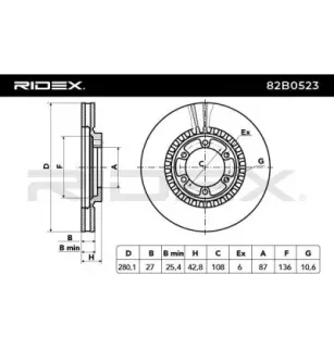 Disque de frein pour HYUNDAI- 51712H1000