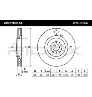 Disque de frein pour ALFA ROMEO- 51733051 51768587