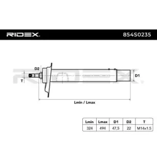 Amortisseur pour BMW- 1095912, 1096850, 1096854, 1094565, 1094566, 2282098, 31311096850, 31311096854, 31312282098