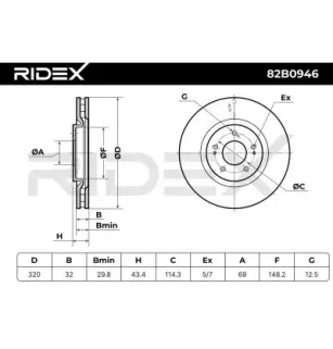 Disque de frein pour MITSUBISHI- 4615A031, MR370723 MR493993