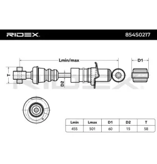 Amortisseur pour AUDI, VW- 8D5513029D, 8D5513029E, 8D9513029 8D9513029A