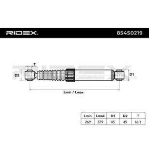 Amortisseur pour CITROËN, PEUGEOT- 5206H1, 5206H2, 5206H4, 5206SX, 5206TA, 5206TQ 5206V3