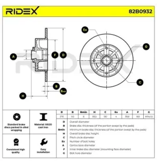 Disque de frein pour VAG, VW- 113407075 311405583A